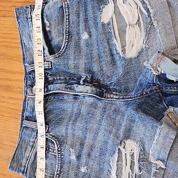 Aeropostale Blue Distressed Jean Shorts - Picture 6 of 9